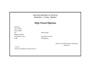 Dịch Bằng tốt nghiệp Trung học phổ thông sang tiếng Anh