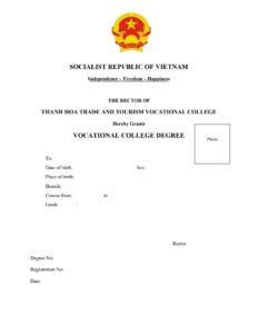 Dịch thuật công chứng bằng tốt nghiệp sang tiếng Anh